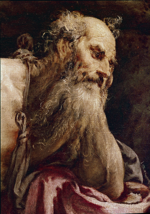 Saint Jerome in Meditation, detail (oil on canvas, 1563)