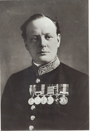 Winston Churchill (1874-1965) c.1914 (b/w photo)
