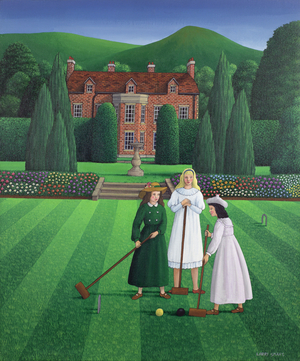 The Croquet Match, 1986 (acrylic on linen)
