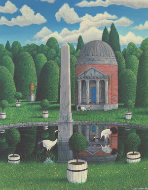 Temple, Chiswick House Gardens, 1989 (acrylic on linen)