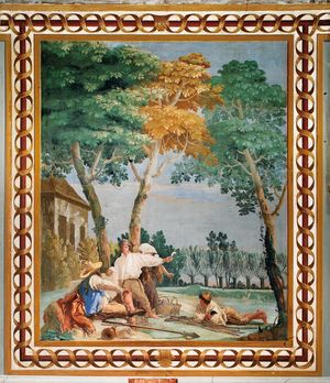 The Peasants' Repose, from the Room of Rustic Scenes, in the Foresteria, 1757 (fresco)