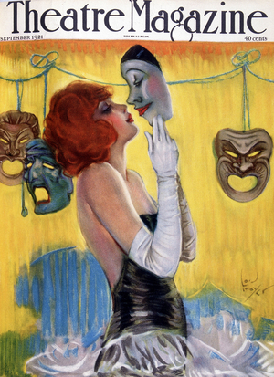 Behind the scenes actress on the cover of “Theatre magazine”, September 1921 (lithograph)