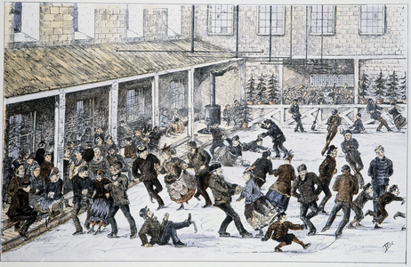 Rink in Halifax, Nova Scotia - in “” Sketches of canadian sports and pastimes”” by Lieut. Henry Buckton Laurence, 1870