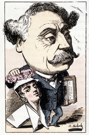 Caricature d'Alexandre Dumas Fils, par Moloch
