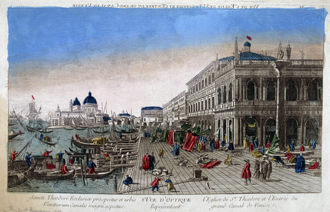Church of St. Theodore and entrance to the Grand Canal of Venice.