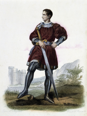 Portrait of Olivier V, Lord of Clisson, French warman (1336-1407). - in “” Le Plutarque Français””, 1844-1847
