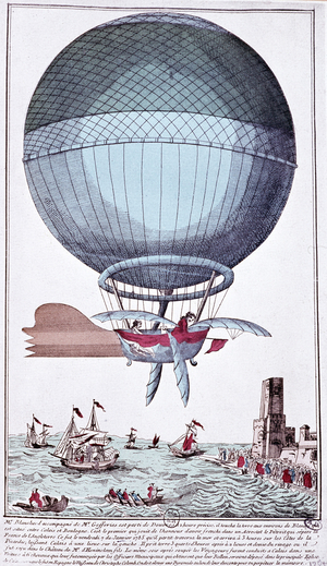 First Balloon Crossing of the Channel by Blanchard and Gefferies, January 7, 1785