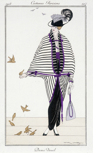 Women's clothing set: Half-Mourning, "Journal des dames et des modes: Costumes Parisiens”, No. 107, 1913