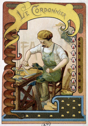 The Shoemaker. Series of Crafts, Chromolithography, sd. V. 1900
