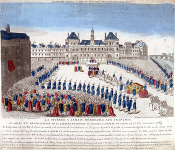 Arrival of Louis XVI at the Hôtel de Ville de Paris on 17 July 1789 - engraving, 18th century