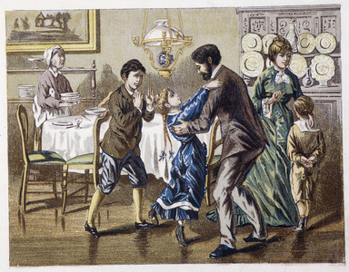 Repas en famille au XIXème siècle.