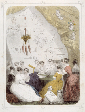 Ladies Studying Astronomy - by Grandville, 19th century (id. 01078)