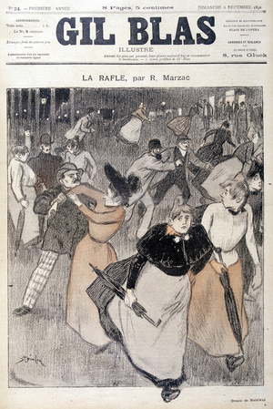 Drawing by Steinlen in Gil Blas, 6/12/1891.