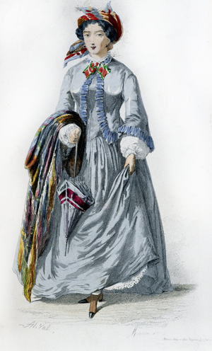 Bourgeoise de Bordeaux - engraving, 19th century