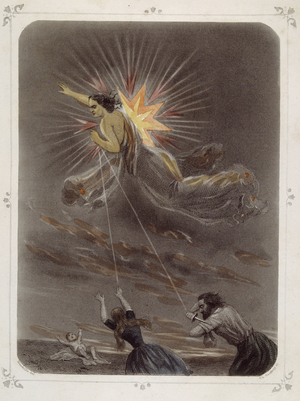 Stars: Woman representing “” The evil star”” (the misfortune) - by Grandville, 19th century