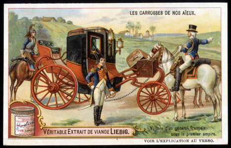 Car of a French general under the 1st Empire - chromo. Liébig, deb. 20th century