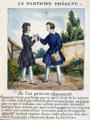 In “La grammaire en images”, leaflet album, circa 1850.