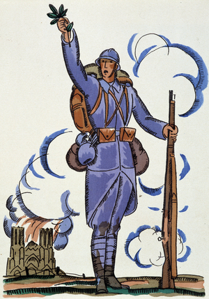 Soldier of the War 1914-1918 in “” Reims”””, 1918, by Eduardo Benito Garcia dit Benito (1891-1981)