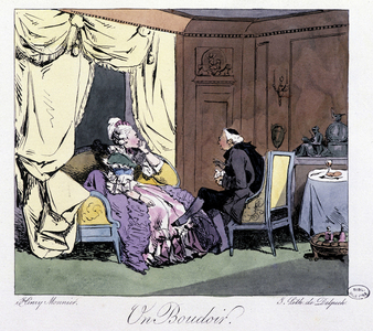 Un boudoir au 18eme siècle - in “” Jadis et aujourd'hui” by Henri Monnier, ed. Delpech, Paris, 1827