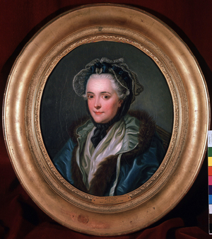 Portrait of Marie-Louise-Nicole (Marie Louise Nicole), Duchess of Enville (Anville) (1716-1797). Painting by Charles Amedee Philippe van Loo (1719-1795), 1769.