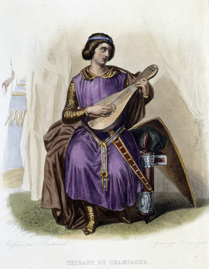Thibaut I of Navarre or Thibaut IV of Champagne (1201-1253) - in “” Le Plutarque francais””, by Mennechet, Paris, 1844-47