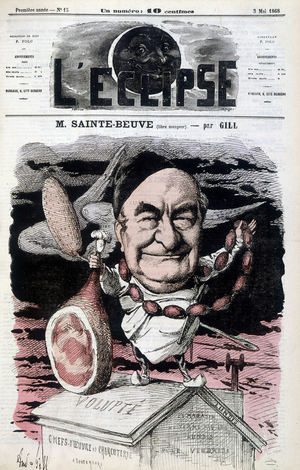 Sainte-Beuve (Sainte-Beuve) (free eater) - Cartoon by Gill, in “” L'Eclipse””” of 03/05/1868