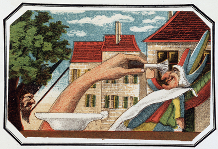 La grand'main - Lithography, from Theatre des marionnettes du jardin des Tuileries, text and drawing by Louis Edmond Duranty (1833-1880), Paris, 1863