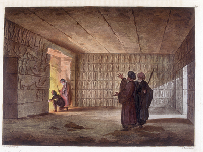 Sepulcrale room in Thebes - in “The old and modern costume””, 1819-1820 by Dr. Jules Ferrario, Milan editions