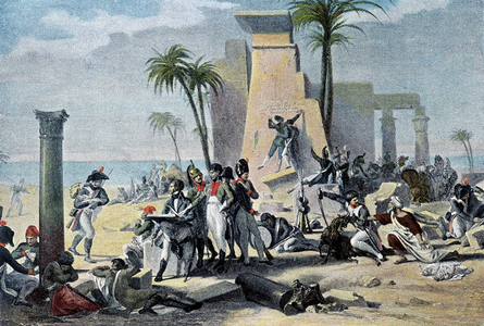 Scene in Upper Egypt (Living Denon and the French Armee at rest among the remains) (Living-Denon) - in “” Victoires et Conquêtes des Armees Francaises””, Paris, 19th century