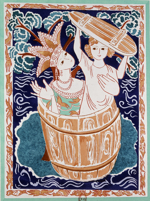 Illustration of the “Tales of the Tsar” by Pushkin (drawing)