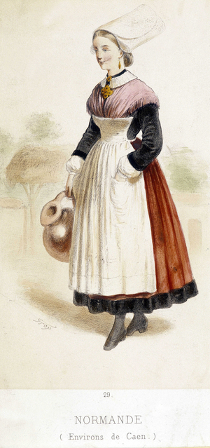 Normandy of the surroundings of Caen - lithography, deb. 19th century