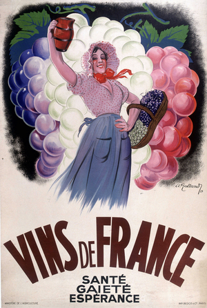 Advertising for French wines “Health, gaiety, hope", 1937 (poster)
