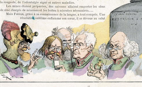 Anticipation: scholars, “” War in the 20th century”” (chemical and bacteriological warfare?) by Robida, n.d.
