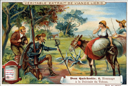 Don Quixote: tribute to Toboso's Dulcinée - Liébig advertising label.