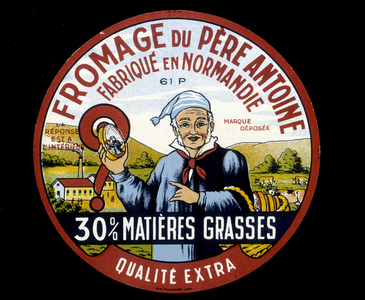 Cheese label "of Father Antoine"