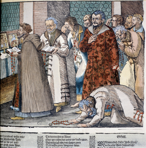 Orthodox Mass in Russia. Engraving, 1516.