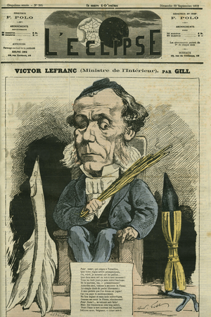 Victor Lefranc (1809-1883), French politician. Cover in “” L'Eclipse”” by Gill, September 29, 1872, Paris.