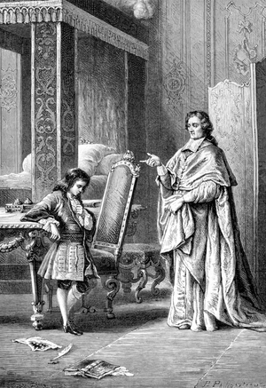 Portrait of Francois de Pons de Salignac de La Mothe-Fenelon (Mothe Fenelon, 1651-1715) and the Duke of Burgundy in “Histoire de France” by Guizot.