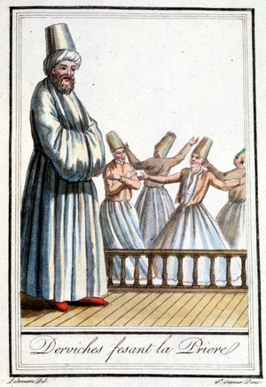 Dervishes faisant la prière (Dervishes tourneurs) - in “” Encyclopédie des voyages”” by Grasset Saint Sauveur, ed. Paris 1796