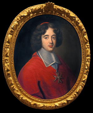 Cardinal de Bouillon, abbe of Tournus from 1660 to 1715, initiator of the construction of the hotel dieu. Anonymous painting, French art 17th century. Hotel Dieu, Musee Greuze, Tournus.