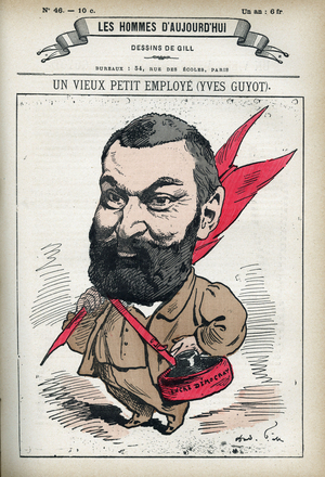 Portrait of Yves Guyot (1843-1928), French politician, publicist and economist. Cartoon by Gill, Paris.