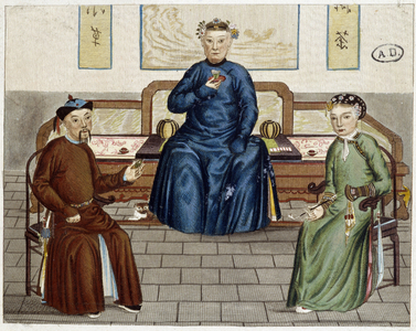 Daily Life of the Chinese: Tea and tobacco - engraving, 19th century