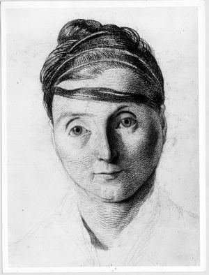 Une couturiere proud, -in “Etude de la physiognomy des alienes”, drawing by Gabriel, 1818