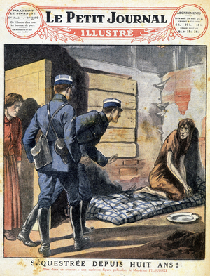 A woman sequenced for eight years found by two police officers. In Le petit Journal, on 6/06/1926 (engraving)