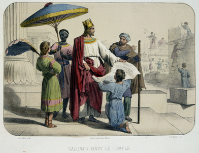 Solomon built the temple (the construction site in the background)
