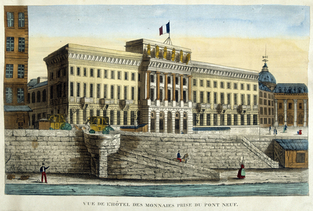 View of the Hotel des Monnins taken from the Pont Neuf - engraving, beginning of the 19th century