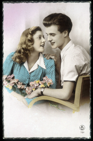 Couple d'amoureux - Postcard. 20th century (30s)