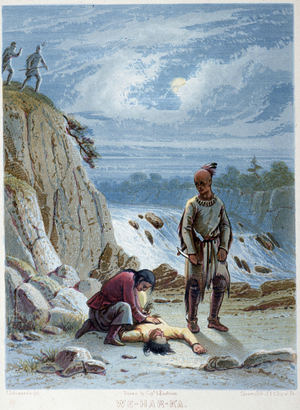 We-Har-Ka-: scalp (?) - in “The Iris: an illuminated souvenir for 1802”” drawn by Captain Eastman and John S. Hart, 1852.