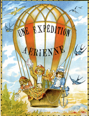 Children in a ball, “” An Air Expedition””, game box cover, n.d. 19th century.
