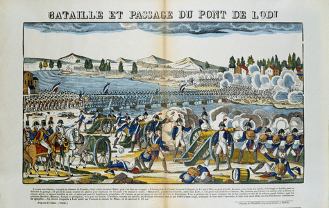 Napoleon at the bridge of Lodi (1796), 19th century (Epinal print)